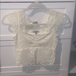 White Lace Crop Top